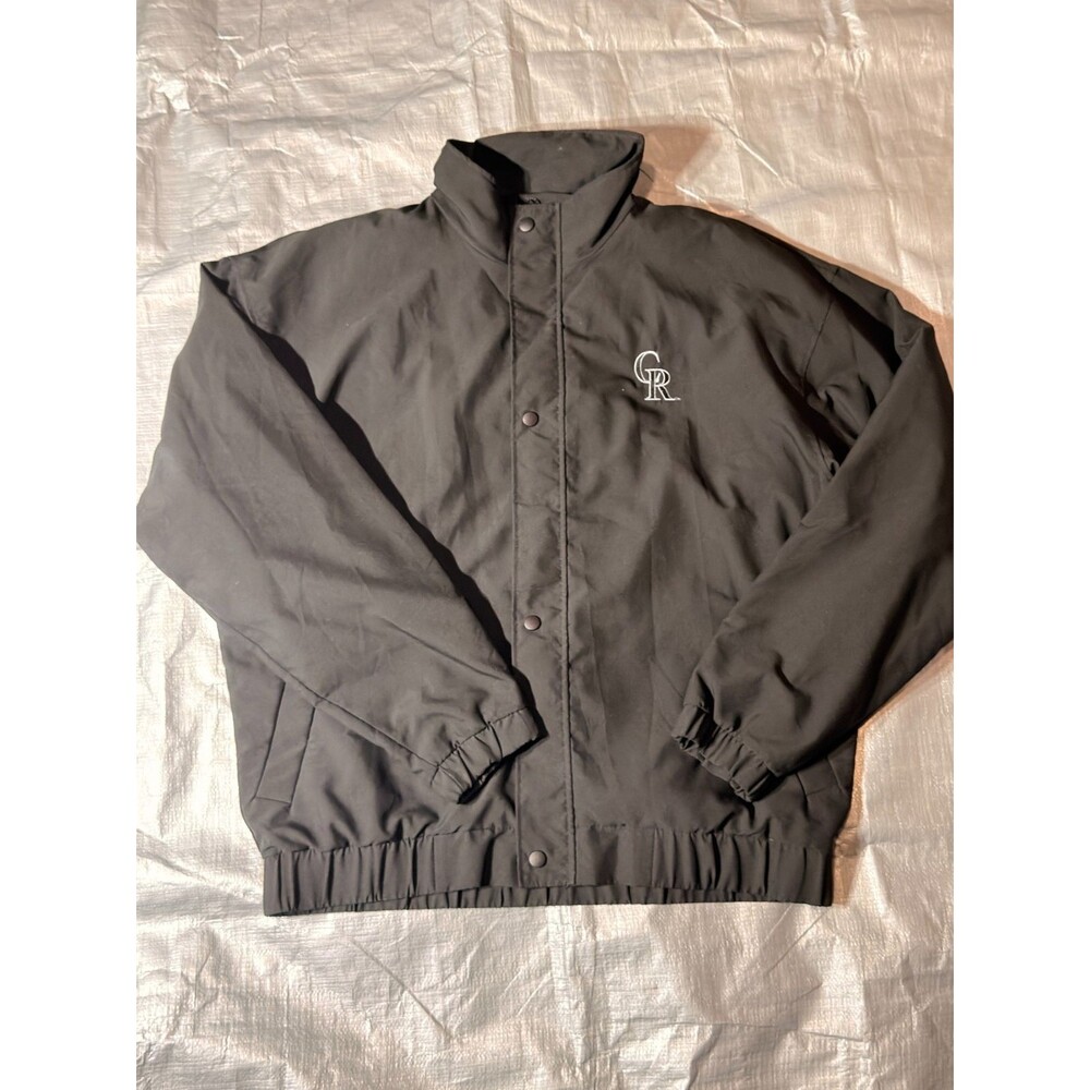 Vintage Colorado Rockies Jacket Mens Large Black Forrester's MLB Windbreaker Snp